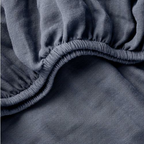 Supersoft Coy Blue Organic Cotton Gauze Baby Crib Fitted Sheet