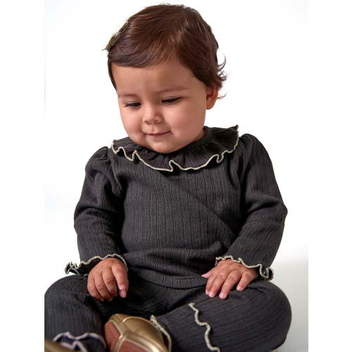 Modern Moments by Gerber Baby Girl Ruffled Top and Legging Outfit Set, 2-Piece, Sizes 0/3 Months - 24 Months