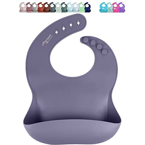 otterlove Silicone Bib – 100% Pure Platinum LFGB Baby Bibs with No Fillers – Wide Food Catching Pocket – Easy Clean – Mess Proof – Dishwasher Safe – BPA and Phthalate Free