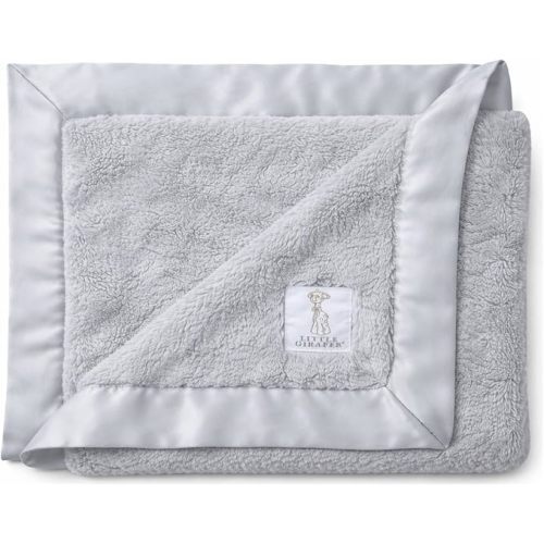 Little Giraffe Baby Blanket - Luxe Soft Blanket with Satin Trim - Baby Stroller Blanket - Newborn Baby Essentials & Baby Gifts - 29x35" - Silver
