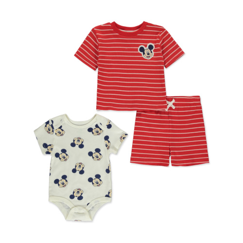 Disney Mickey Mouse Baby Boys' 3-Piece Shorts Set Outfit