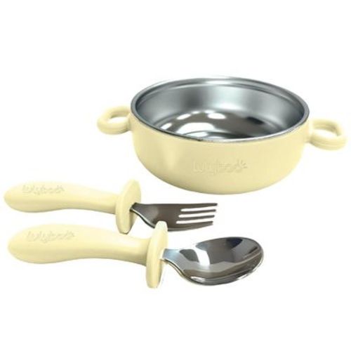 Lulyboo Silicone & Stainless Steel Toddler Feeding Set - Yellow