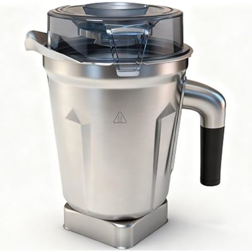 Built-in 64oz Stainless Steel Container Blender Pitcher, Replacement Jar Compatible with Vitamix 5200, 750, 6300, E310, Vm0103, Vm0197, E310, A2500, Explorian,Ascent Series, 5 Years Warranty