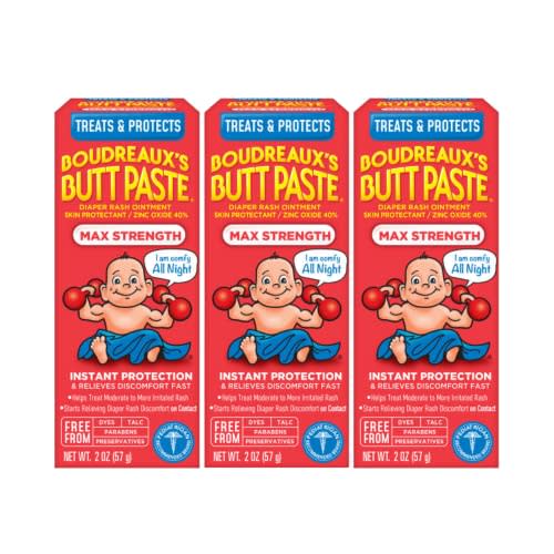 Boudreaux's Butt Paste Maximum Strength Diaper Cream, 2 Ounce (3 Pack)