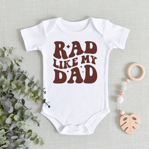 Rad Like My Dad Baby Bodysuit, Retro Toddler T-Shirt, I Love My Dad Natural Toddler Tee, Daddy&#39;s Son Baby Bodysuit