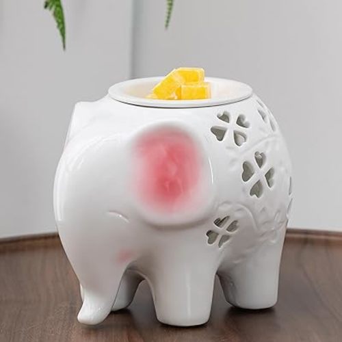 Elephant Wax Melt Warmer: Scentsy Wax Melter for Scented Wax Cute Electric Wax Burner with 2 Replacement Bulbs Bedroom Decor Mothers Day Birthday Gift for Women Mom