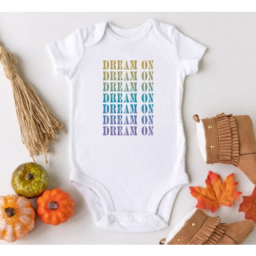 Dream On Onesie Baby Infant | Aerosmith Onesie | Steven Tyler | Music Tshirt | Trendy Outfit | Gradient | Lyrics | Music | Rock Alternative