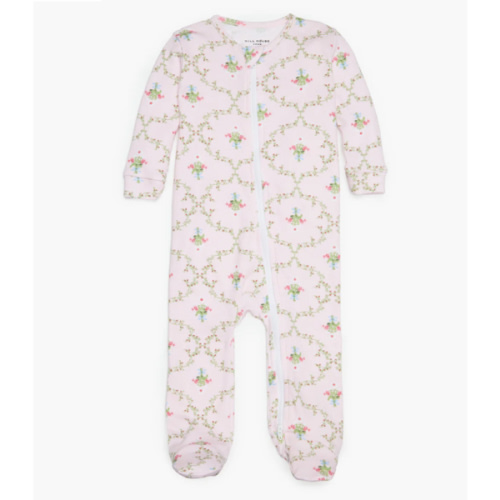 The Footie Pajama - Light Pink Trellis