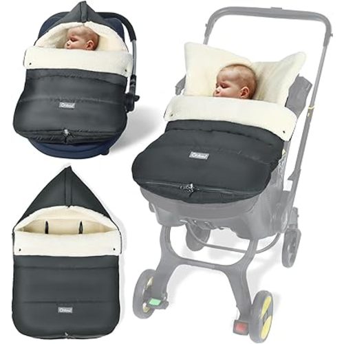 Ivywind Winter Car Seat Cover with Convertible Hood for Baby, Dark Gray