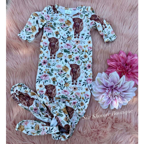 Floral Highlander newborn sleep sack