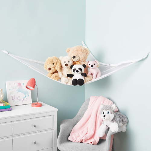 Mainstays White Mesh Hanging Toy Storage Organizer, 33 in x 66 in