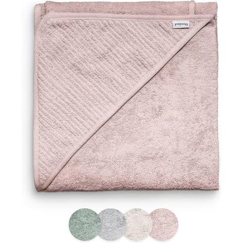 Ehrenkind® Hooded Towel, Baby Towel with Hood Made of Cuddly Soft Organic Cotton, Bath Towel in 100 x 100 cm, Rose, Children's Bath Towel, As Baby First Equipment Newborn or Baby Gift