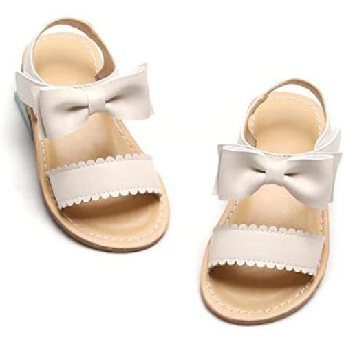 Felix & Flora Toddler Girl Sandals - Flower Girl Dress Shoes Open Toe Little Kid Summer Flats