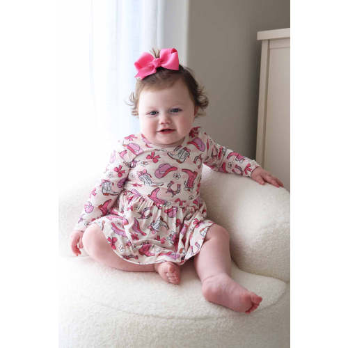 Long Sleeve Twirl Bodysuit | Rodeo Dreams Pink