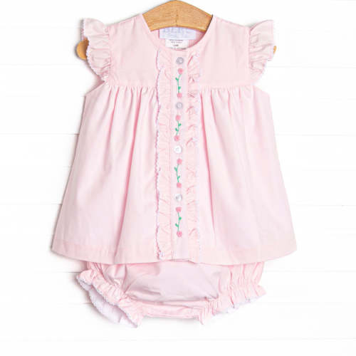 Bleu: Analise Embroidered Diaper Set, Pink – Stitchy Fish