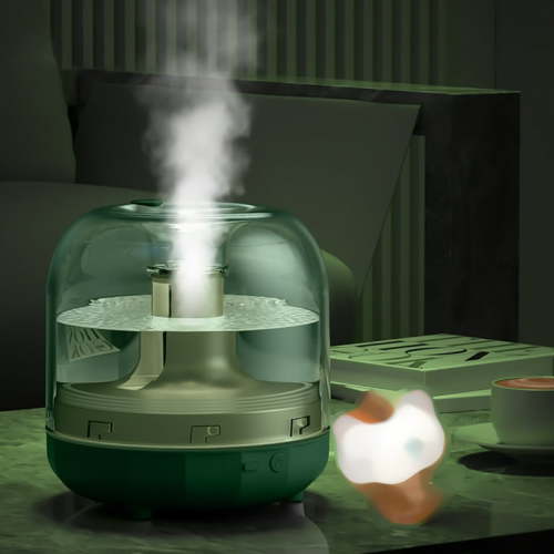 Ultrasonic Cool Mist Humidifier, USB Humidifier with Colorful Light, Quiet Air Humidifier for Bedroom, Nursery, Office, Indoor Plants(500ml, Green)