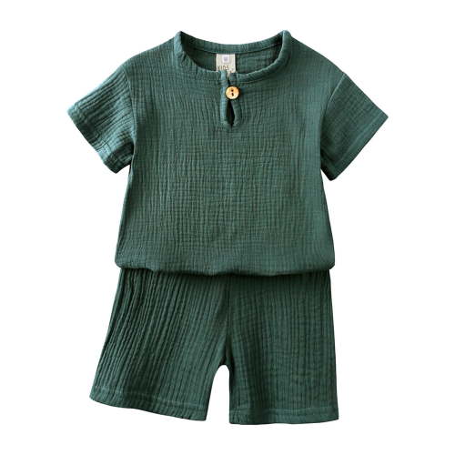 shoper Summer Outfits for Boys 9-10 Crew Neck Solid Color Short Sleeve T-Shirts and Shorts Trendy Short Set Infant To Big Kid Outfits Green 100