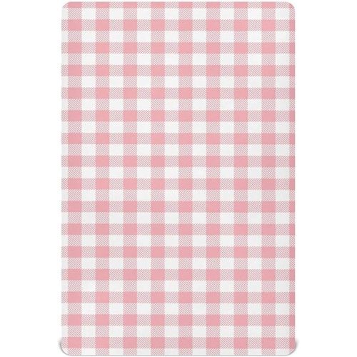 Fitted Crib Sheets for Boys Girls, Pink Buffalo Plaidw Soft Breathable Mattress Cover for Standard Crib & Toddler Bed Mattress, 52 * 28 in.