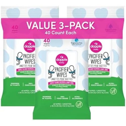 Dapple Baby - Pacifier Wipes for Infants and Toddlers - 40 Count (3 Pack)