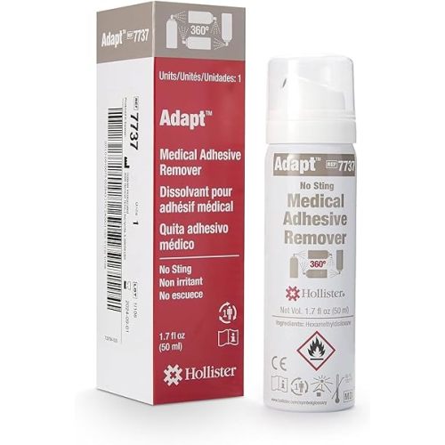 Hollister 7737 Adapt Medical Adhesive Remover Spray, 1.7 oz. – Adhesive Remover for Skin, Medical Supplies, Alcohol-Free Ostomy Supplies