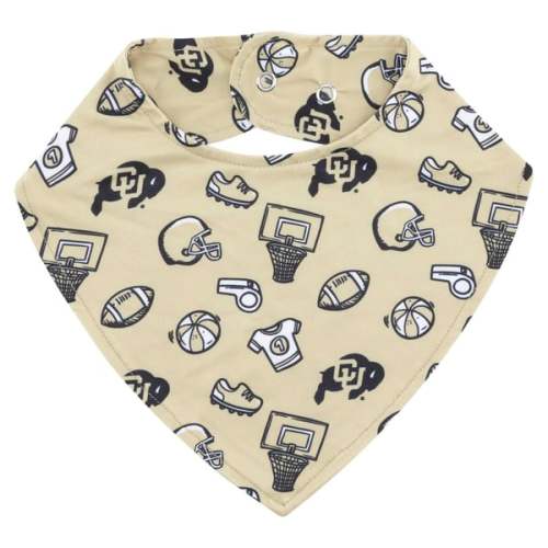 Colorado Buffaloes ZooZatz All Over Print Baby Bib - Gold