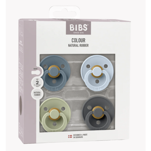 Colour Pacifiers 4 Pack  - Petrol/Sage/Baby Blue/Iron