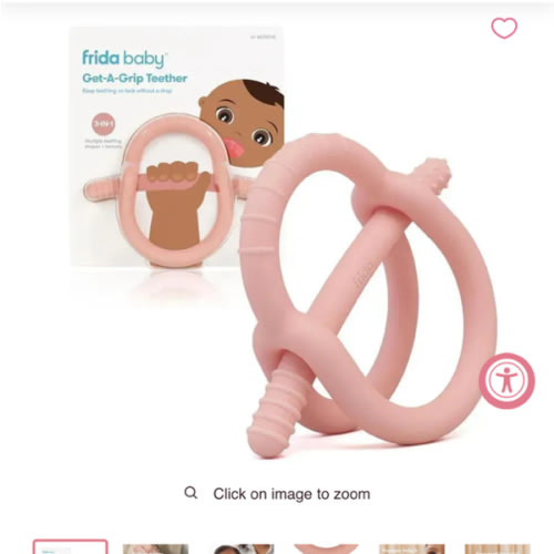 FridaBaby - Get-A-Grip Teether, Muted Pink | MacroBaby