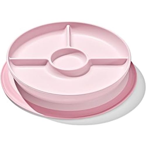 OXO Tot Stick and Stay Suction Divided Plate - Blossom