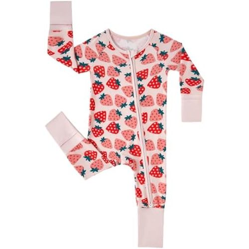 MOSSRIVER Bamboo Viscose Baby Footies with Mitten Cute Prints Long Sleeve Romper Jumpsuit Toddler One-Piece Outfits