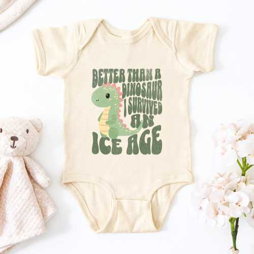 IVF Baby Bodysuit Outfit, Successful Fertility Treatment Gift Baby Shower, Frozen Embryo Baby, Better Than Dinosaurs I survived the Ice Age