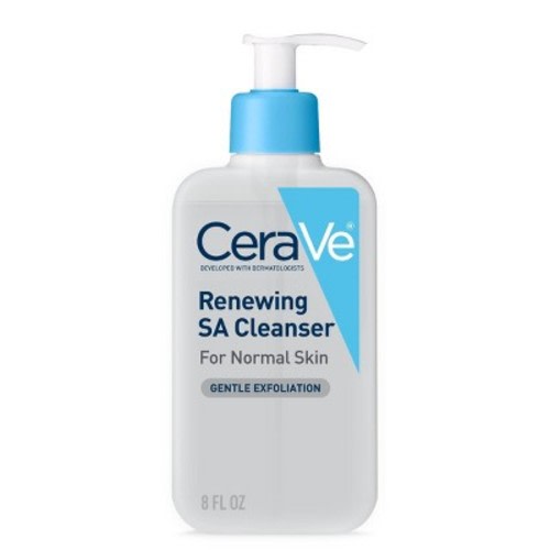 CeraVe SA Face Wash Salicylic Acid Cleanser with Hyaluronic Acid and Niacinamide - 8 fl oz: Noncomedogenic, Aluminum-Free