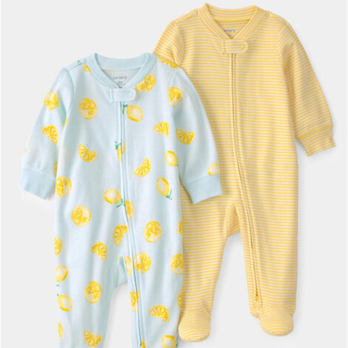 Baby 2-Pack Lemon Sleep & Play Pajamas - Yellow/Blue | Carter's