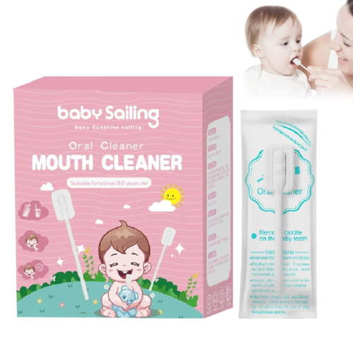 30PCS Baby Oral Cleaner Swabs, Newborn Tongue Cleaner Stick with Soft Gauze Brush Head for Infant Gum & Mouth Care