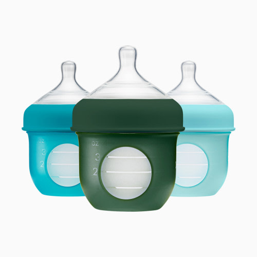 NURSH Silicone Pouch Bottles - Blue, 4 Oz