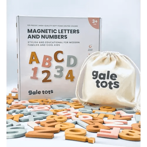 Magnetic Letters and Numbers - 135 PCS Alphabet Magnets - Magnetic Alphabet Letters in Soft Foam and Muted Colors - Fridge Magnet Letters for Toddlers - Letter Magnets for Toddlers and Kids