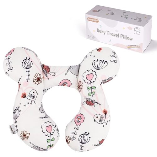 KAKIBLIN Baby Neck Pillow, Upgraded Baby Support Pillow,Babies Head Pillow,Neck Support Pillow for for Car Seat, Stroller, Pushchair,Travel (Hippo)