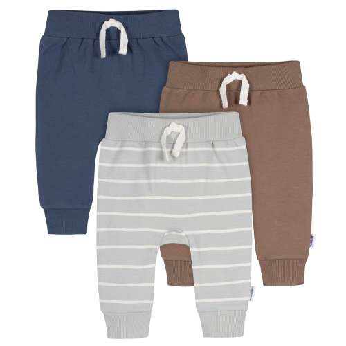 3-Pack Baby & Toddler Boys Stripe, Navy, & Brown Jogger Pants – Gerber Childrenswear