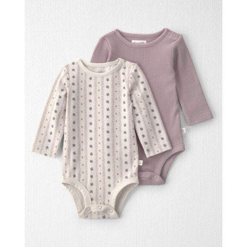 Baby Girl 2-Pack Organic Cotton Waffle Knit Bodysuits - Little Planet | Carter's