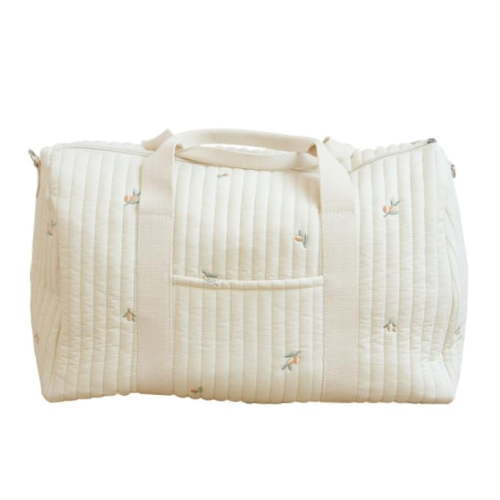 Quilted Duffle Bag For Women Cute Weekender Bag Floral Travel Bag Cotton Diaper Tote Bag