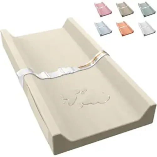 Vegan Leather Baby Changing Pad, Waterproof & Wipeable Soft Diaper Changing Mat 32“ x 16.6" Comfortable Infant Changing Station for Dresser & Table