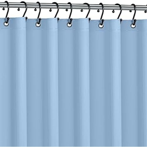 Premium Shower Curtain Liner, 72" W X 70" H - PVC-Free, 6G PEVA Shower Curtain with 12 Rust Proof Grommets and Magnet-Weighted Bottom Hem - Moisture Stain Proof Shower Curtain Liner - Light Blue