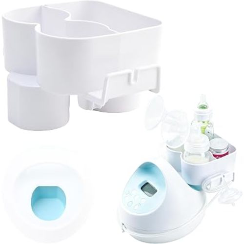 Breast Pump Bottle & Hose Holder for Spectra S1, S2 Plus(NOT Round Hole), Portable Bottle Organizer with Extra Storage for Essentials, Dual Hose Management, Baby Safe(Breast Pump Not Included)