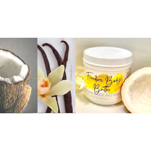 Coconut & Vanilla 8oz - Whipped Shea Butter +Vitamin E - Freedom Body Butter