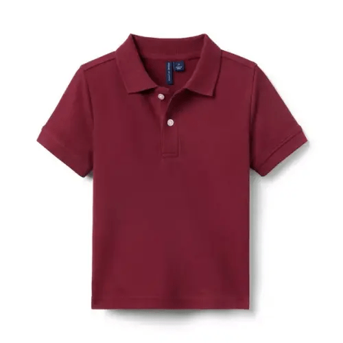 Boy Maroon The Classic Pique Polo by Janie and Jack