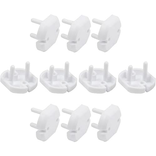 Fielect 20Pcs Outlet Plugs Covers EU Outlet Covers Childproof Plug Protectors Electric Socket Cover Electrical Protector 2-Hole White 20Pcs