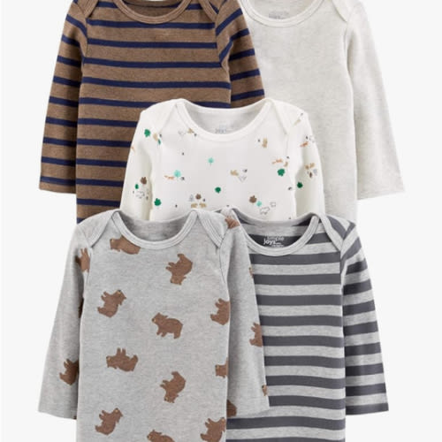 Simple Joys by Carter's Baby-Boys Long-Sleeve Bodysuit Pack of 5Bodysuit