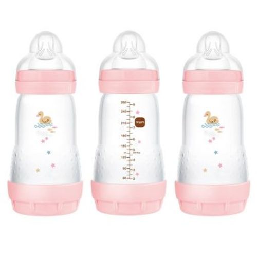 MAM Easy Start Anti-Colic Baby Bottle - Pink - 9oz/3pk