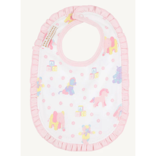 Burp Me Bib - Cuddle up Cutie Palm Beach Pink | Baby Bib Burp Cloth Combo