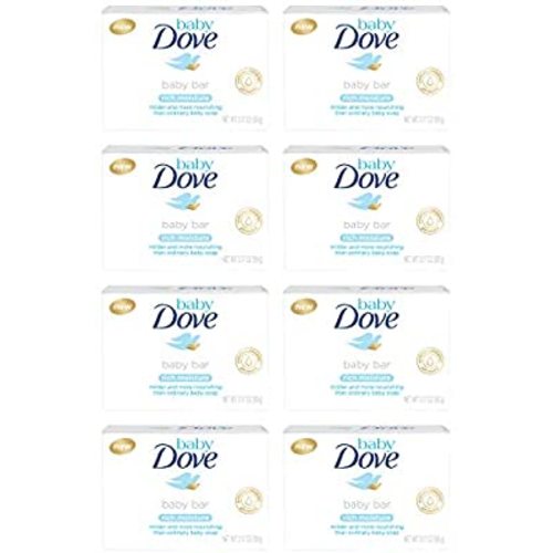 Baby Dove Bar Soap Rich Moisture 3.17 oz 8 bar More Gentle and Nourishing than Ordinary Baby Soap Bars Washes Away Bacteria