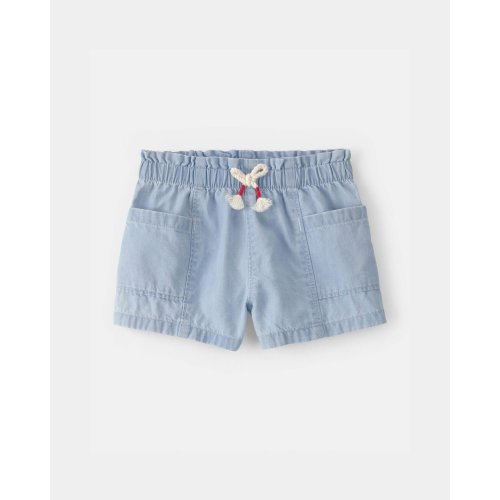 Baby Girl Chambray Shorts - Blue | Carter's